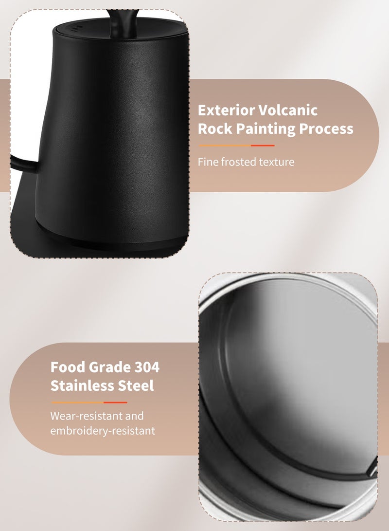 غلاية كهربائية برقبة طويلة 1 لتر 1000 واط - غلاية من الفولاذ المقاوم للصدأ مزودة بخاصية التحكم في درجة الحرارة لتسكب القهوة والشاي، مصنوعة من الفولاذ المقاوم للصدأ 304، مزودة بخاصية الحفاظ على الدفء - view 4